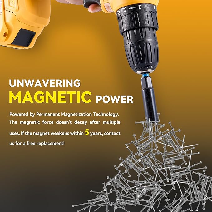 Impact Magnetic Nut Driver Set, 55PCS Impact Driver Bit Set, Deep Magnetic Nut Driver Set, Impact Socket Adapters, Wing Nut Driver, Bit Extension, 1/4'' Quick Change, Storage Box