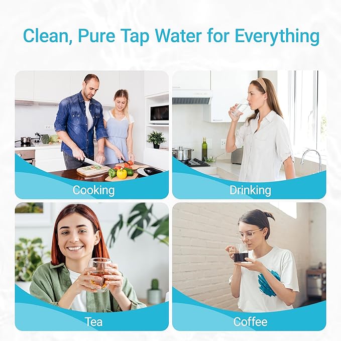 AQUA CREST Replacement for Aquasanaยฎ AQ-5200R Under Sink Water Filter, 500 Gallons Filter Life, Pure, Tasty Water, Compatible with AQ-5200.56 and AQ-5200.62, 2 Count