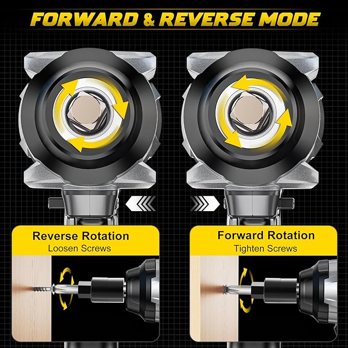 Cordless Impact Wrench 1/2 inch Compatible with DeWalt 20v Battery, 1000Ft-lbs(1360N.m) High Torque Impact Driver with 4-Modes, LED Work Light, Brushless Electric Impact Gun Car/Truck/Mower(Bare Tool)
