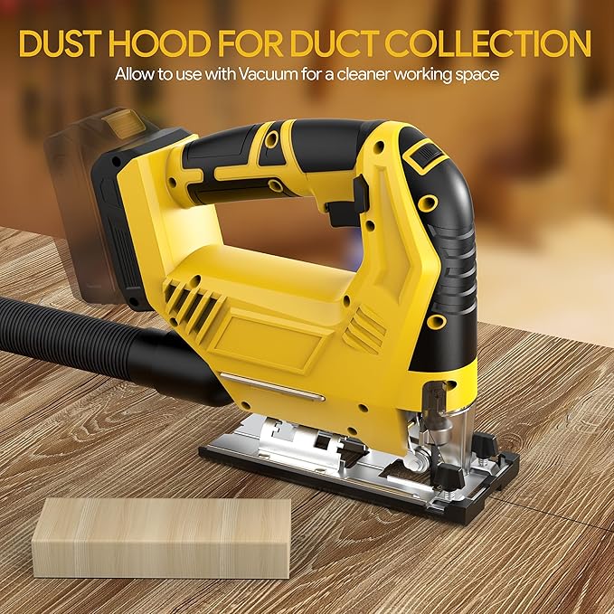 Cordless Jig Saw Compatible with Dewalt 20v Max Battery(No Battery) Brushless Jigsaw, Variable Speed, 45° Beveled Cuts, 3 Orbital Action, with Jigsaw Blades for Straight/Curve/Circle Cutting