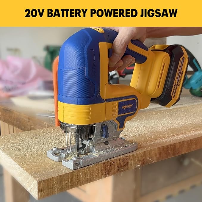 EASTYLE Cordless JigSaw Compatible with DEWALT 20V Battery,with 4Ah Battery & Charger,800-3200 SPM & 4 Cutting Positions,5.3" Wood/0.78" Aluminum Cuts,Dust Collection Port & Dual Safety Lock