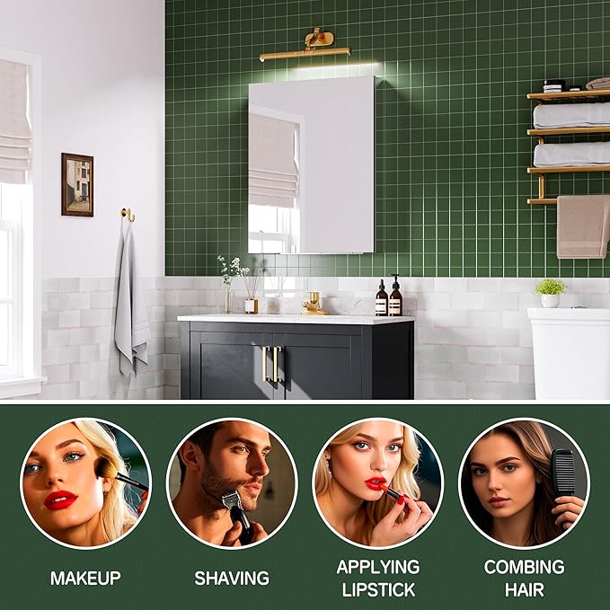 24''×30'' Bathroom Storage Cabinet with Mirror Door, Medicine Cabinet for Bathroom, Recessed/Surface Mount, Blum Hinge Soft Close Door, Right Swing