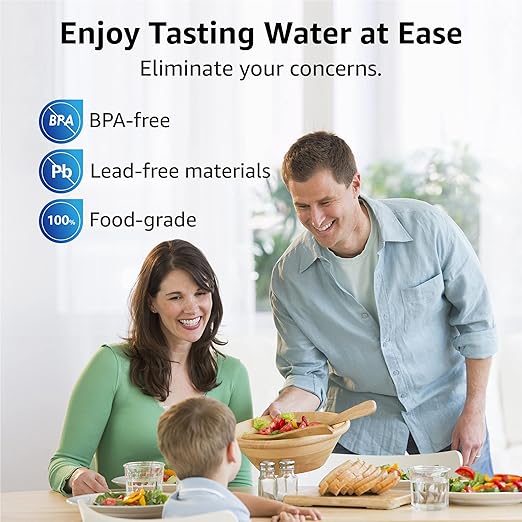 Overbest NSF Certified Pitcher Water Filter, Replacement for Brita® Pitchers and Dispensers, Brita® Classic 35557, OB03, Mavea® 107007, and More, Includes 6 Filters