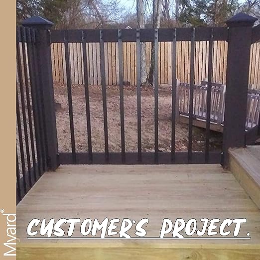 Myard 38 Inches Traditional Rectangular Iron Deck Balusters Furniture w/Screws for Wood Composite Facemount Railing Staircase Balustrade, Classic Geometric Styling (50-Pack, Matte Black)