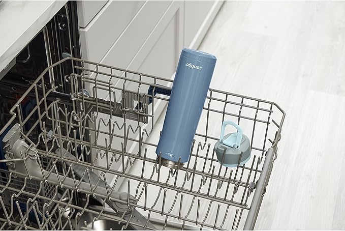 Contigo Clybourn Chill Stainless Steel FreeFlow Filter Water Bottle with AUTOSEAL, 24oz., Dark Ice