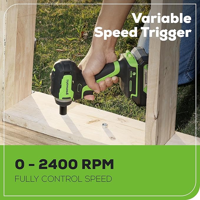 Greenworks 24V 3/8" Brushless Cordless Impact Wrench, 3/8 Inch, 150 ft.-lbs Torque, Lightweight and Compact, with 2.0Ah Battery and Charger, PA147K