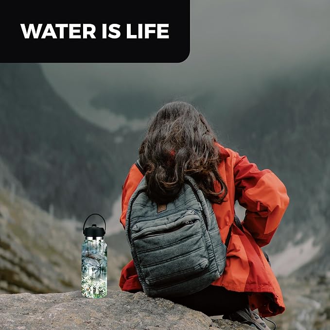 32oz Stainless Steel Sports Water Bottle with Straw Lid - Leak-Proof, Durable Design for Hydration on the Go During Workouts, Travel & Outdoor Activities, Large