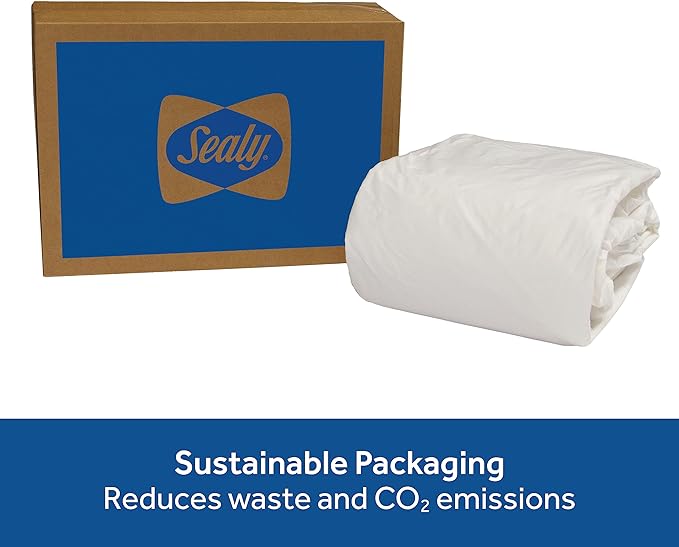 Sealy Spot and Stain Protection Fitted Mattress Protector- Full Size Soft Polyester Waterproof Mattress Cover