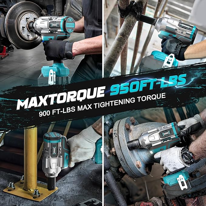 Cordless Impact Wrench 1/2 inch for Makita 18v Battery, 900FT-LBS (1200N.m) Brushless Electric Impact Gun for Car Home, High Torque Power Impact Driver with 6Pcs Sockets & Storage Case (No Battery)