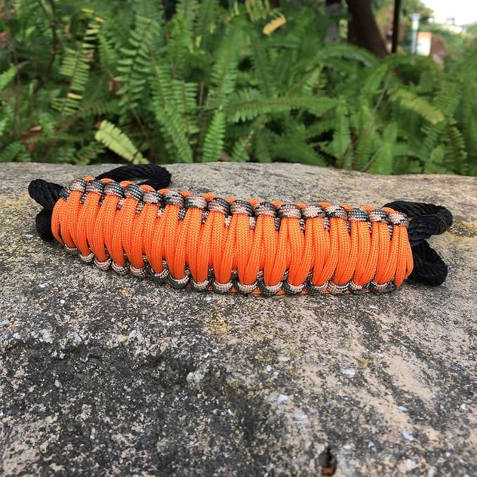 Handmade Paracord Handle for Yeti/Rtic/Ozark Trail Rambler 20 Oz Tumbler. Orange/Forest Green