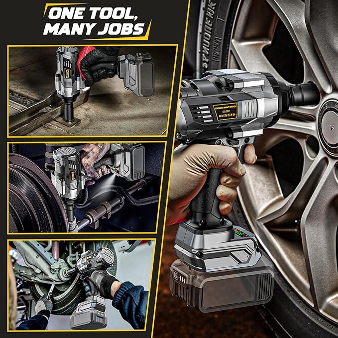 Cordless Impact Wrench 1/2” Compatible with Dewalt 20v Battery(No Battery), 1000FT-LBS(1360N.m) High Torque Impact Driver, Electric Impact Gun with LED Work Light, Variable Speeds, 4-Speed Control