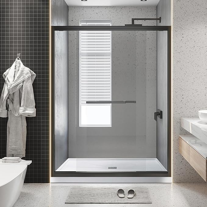 Shower Base 48"×36"×4", Single Threshold Shower Tray with Center Drain, Rectangle SMC Shower Pan, White Slip Resistant Textured Surface Shower Base for Bathroom