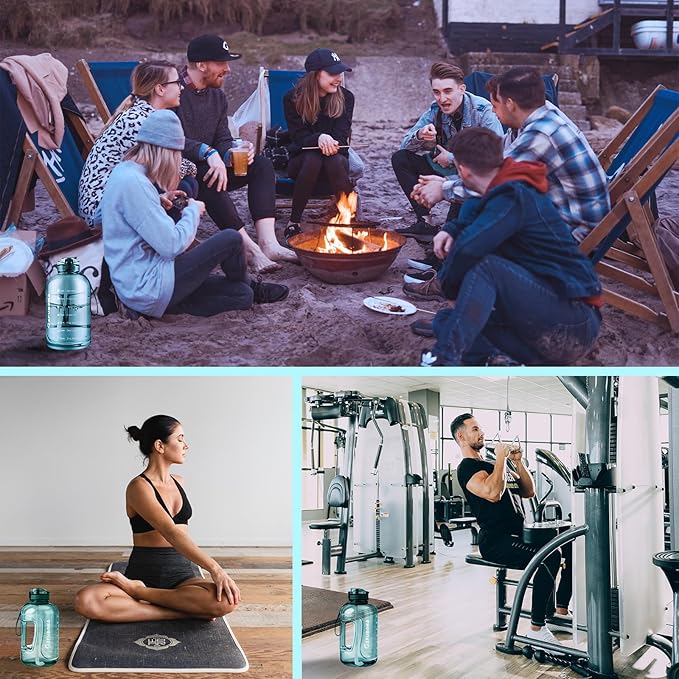 GIFUBOWA 3L Motivational Large Water Bottle with Time Marker 3 Liter Big Drinking Bottle 0.8 Gallon