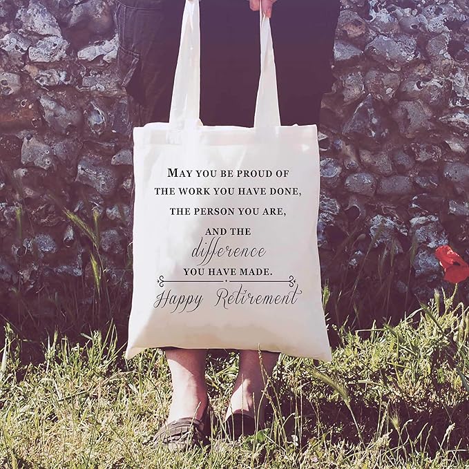 Happy Retirement Gift,Retirement Appreciation Gift for Women Friend Wife Mom Grandma Coworker Boss Nurse Teacher Retirees Colleague,May You Be Proud of the Work You Have Done,Tote Bag
