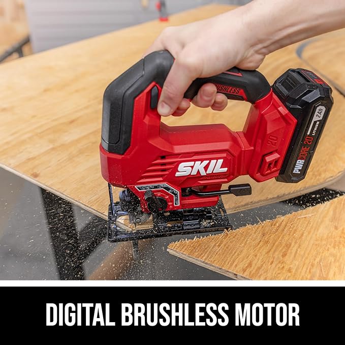 SKIL PWR CORE Brushless 20V Jig Saw Including 2.0Ah Battery and Charger- JS8290B-10
