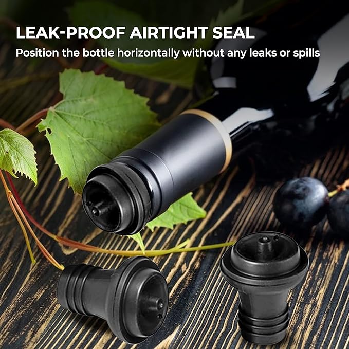 Wine Saver Vacuum Stoppers of 8 Rubber Wine Stoppers, for Wine Saver Vacuum Pump Wine Preserver, Reusable Bottle Sealer, Best Wine Air Vacuum Stoppers to Keep Wine Fresh, Ideal Wine Accessories Gift