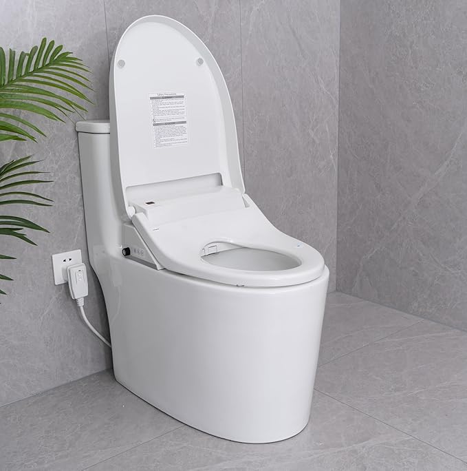 Smart Bidet Toilet Seat,Electric Bidet Attachment for Existing Toilet with Warm Water,Dryer,Heated Seat,Elongated