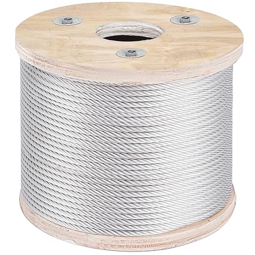 VEVOR 3/16 T304 Stainless Steel Cable 250FT, 3700 LBS Breaking Strength Cable Railing System Wire Rope Aircraft Deck Railing Kit Fence Wire