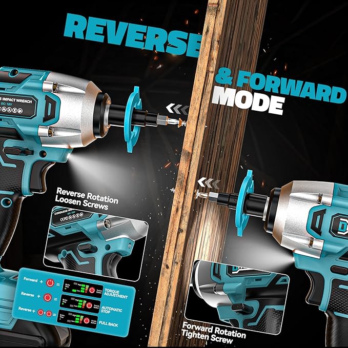 Cordless Impact Wrench Compatible with Makita 18v Battery: 250Ft-lbs(340N.m) 3/8" Brushless Electric Impact Gun, 2400RPM High Torque Impact Driver, Power Impact Wrench, Bare Tool Only