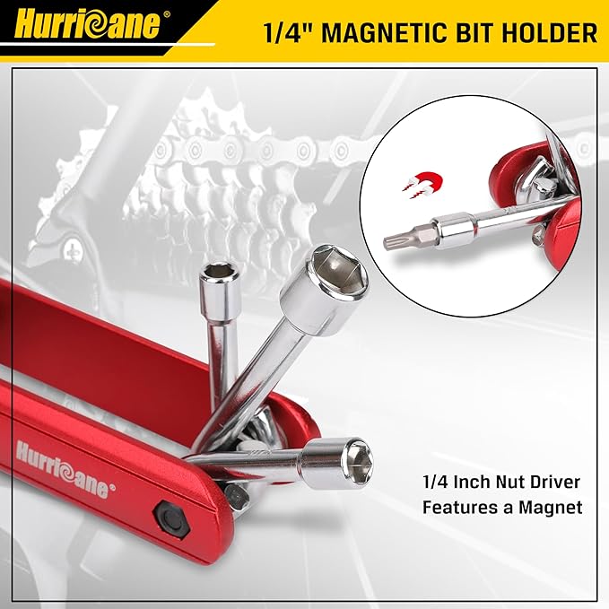 HURRICANE 6 in 1 Folding Nut Driver Set SAE, Hex Nut Driver Set, Cr-V Steel Shank. Premium Portable Premium Aluminum Handle. Easy to Carry Out, 3/16, 1/4, 5/16, 11/32, 3/8, 7/16 inch