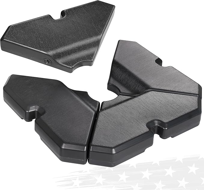 FRUITEAM 4-Piece Heavy-Duty Cantilever Umbrella Base Stand, 204lb Capacity, Triangle Patio Umbrella Base Filled with Water/Sand for Garden, Outdoor & Poolside