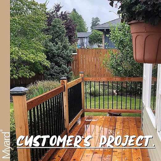 Myard 29-1/2 Inches Heavy Duty Flat Straight Iron Deck Balusters Furniture with Screws for Wood Composite Facemount Deck Railing Staircase Banister Balustrade (25-Pack, Bronze)