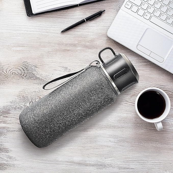 Insulated Stainless Steel Water Bottle, 27oz/800ml Sports Water bottles with Double Walled and Vacuum Insulated Metal for Travel, School, and Gym (Black)