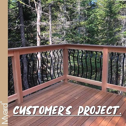 Myard 32-1/4 Inches Grooved Aluminum Deck Balusters Furniture with Screws for Facemount Railing Fencing, European Baroque Silhouette Wrought Style (50-Pack, Matte Black)