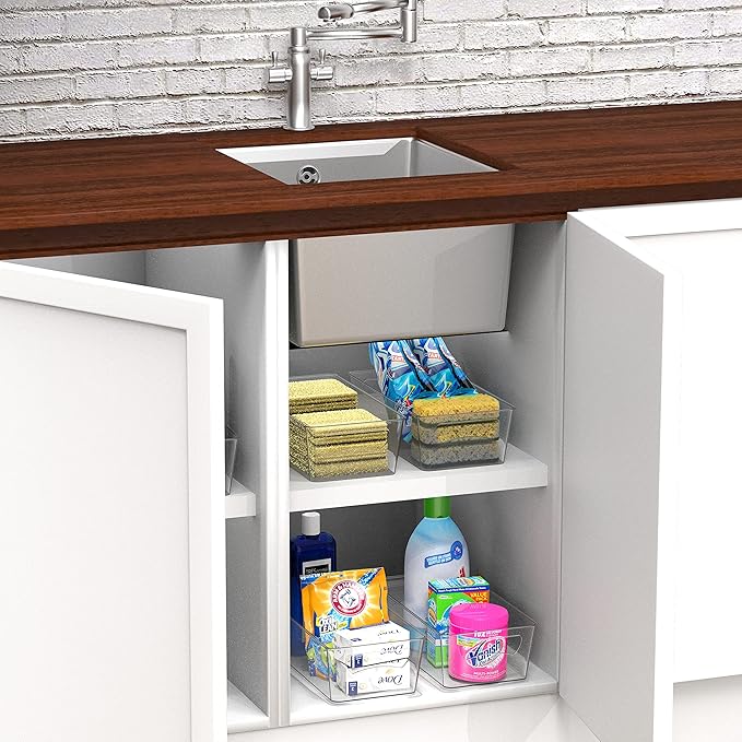 Simple Houseware Fridge Organizer Storage Bins, 12 x 6 x 3.4 inches, 8 Packs