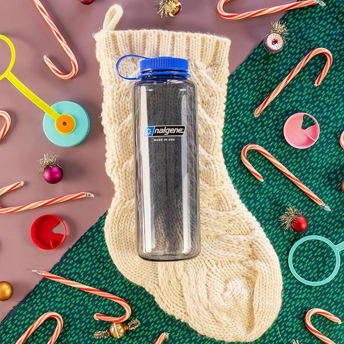 Nalgene Sustain Tritan BPA-Free Water Bottle Made with Material Derived from 50% Plastic Waste, 48 OZ, Wide Mouth, Grey