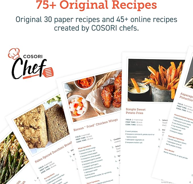 COSORI Smart 11-in-1 Air Fryer Toaster Oven Combo, Airfryer Convection Oven Countertop, Bake, Roast, Reheat, Broil, Dehydrate, 94 Recipes & 3 Accessories, 26QT, Silver, Stainless Steel