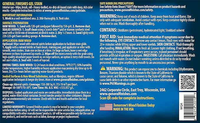 General Finishes Oil Base Gel Stain, 1 Pint, White