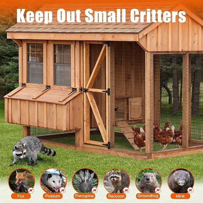 24" x 100' 1/4inch Hardware Cloth, Black Vinyl Coated Chicken Wire Fence Galvanized Welded Mesh Roll for Home Garden Rabbit Cage