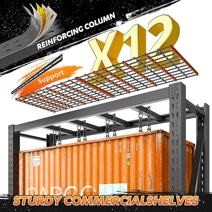 Bepatio 8000LBS Garage Shelving Heavy Duty, 77" Ultra Wide Storage Shelves 4 Tier Metal Shelving for Storage, Adjustable Utility Shelves For Garage, Basement, Warehouse, Black 77" W*24" D*72”H, 2 Pack