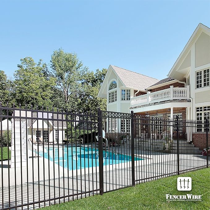 Fencer Wire Heavy Duty Flat Top X-Pattern Decorative Fence Gate, 4FT Height x 4FT Width Outdoor Fence Gate, Outdoor Anti-Rust Metal Steel Gate for Fencing Garden Barrier, with Gate Lock, Pack of 10