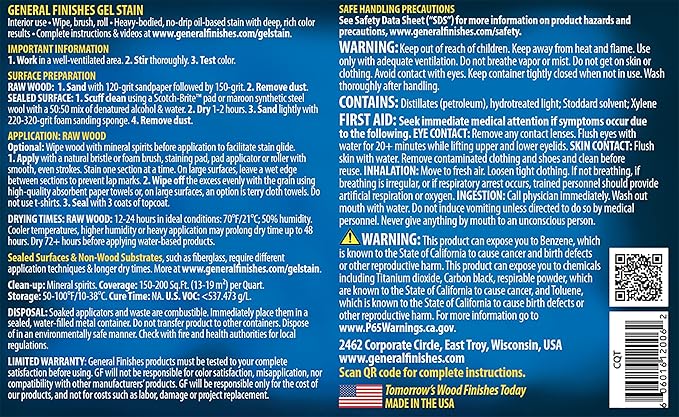 General Finishes Oil Base Gel Stain, 1 Pint, Carbon Gray