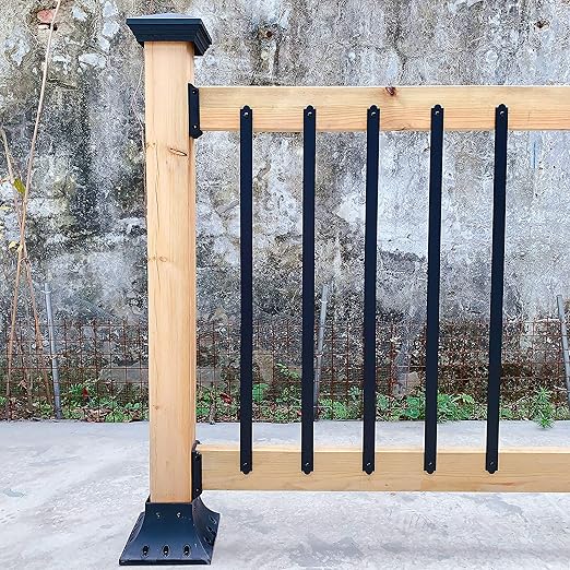 Myard 29-1/2 Inches Heavy Duty Flat Straight Iron Deck Balusters Furniture with Screws for Wood Composite Facemount Deck Railing Staircase Banister Balustrade (50-Pack, Matte Black)