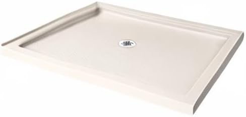 DreamLine SlimLine Single Threshold Shower Base in Biscuit | DLT-1136480-22
