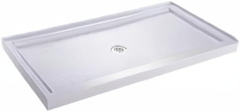 DreamLine SlimLine 34 in. D x 60 in. W x 2 3/4 in. H Center Drain Single Threshold Shower Base in White, DLT-1134600
