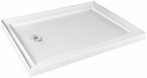 DreamLine SlimLine 36 in. D x 60 in. W x 2 3/4 in. H Left Drain Double Threshold Shower Base in White, DLT-1036601