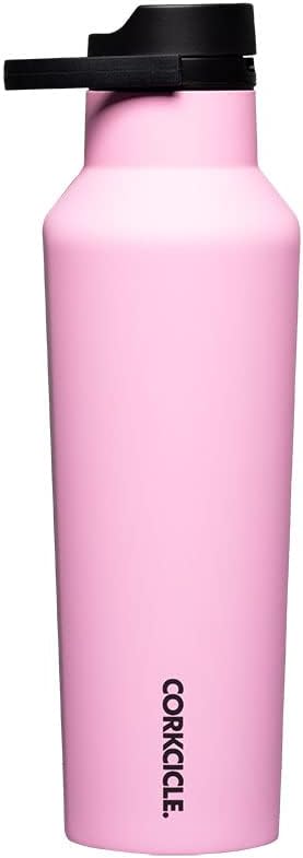 Corkcicle Sport Canteen Insulated Tumbler, Sun-Soaked Pink, 20 oz – Reusable Water Bottle Keeps Beverages Cold for 25 Hours & Hot 12 Hours – Cupholder Friendly Tumbler with Screw-On Cap