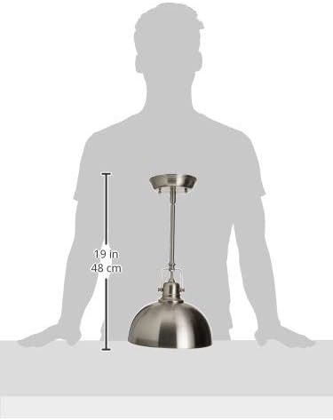 CANARM IPL222B01BN Polo 1 Light 9" Rod Pendant, Brushed Nickel with Painted White Interior, Silver