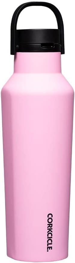 Corkcicle Sport Canteen Insulated Tumbler, Sun-Soaked Pink, 20 oz – Reusable Water Bottle Keeps Beverages Cold for 25 Hours & Hot 12 Hours – Cupholder Friendly Tumbler with Screw-On Cap