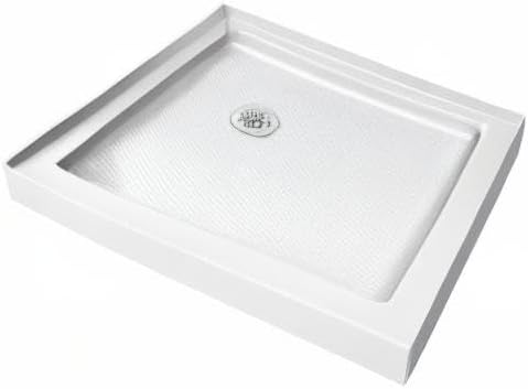 DreamLine SlimLine 32 in. D x 32 in. W x 2 3/4 in. H Corner Drain Double Threshold Shower Base in White, DLT-1032320