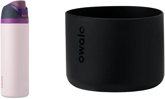 Owala FreeSip Insulated Stainless Steel Water Bottle with Straw for Sports and Travel, BPA-Free & Silicone Water Bottle Boot, Anti-Slip Protective Sleeve for Water Bottle