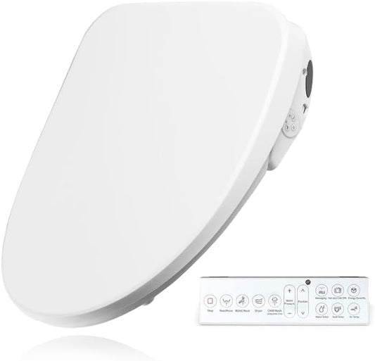 X3 Bidet Toilet Seat, Elongated Smart Toilet Seat with Air Dryer, Bidet Attachment for Toilet Warm Water with Soft Close, Electric Heated Bidet Seat with Self Cleaning Nozzel
