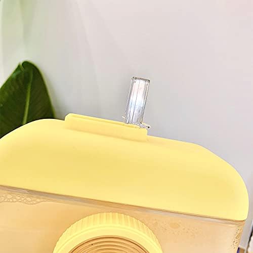 Camera Bottle Travel Cup with Straw Birthday Party Gift Ice Drinking Water Bottle Mug with Strap Picnic (camera purple, 400 ml)