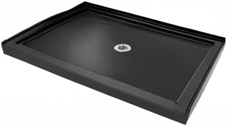 DreamLine SlimLine 34 in. D x 42 in. W x 2 3/4 in. H Center Drain Single Threshold Shower Base in Black, DLT-1134420-88