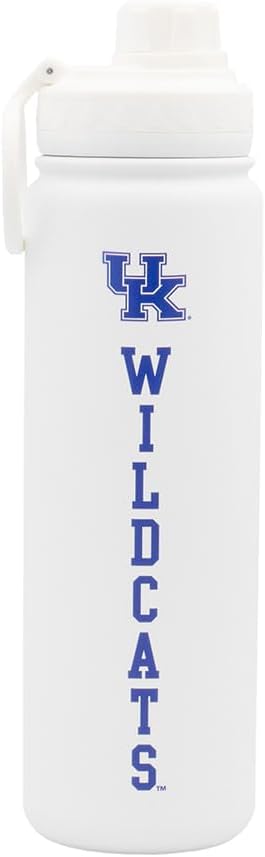 Kentucky Wildcats Water Bottle - White Double Walled Stainless Steel 24 oz Keeps Drinks Cold or Hot
