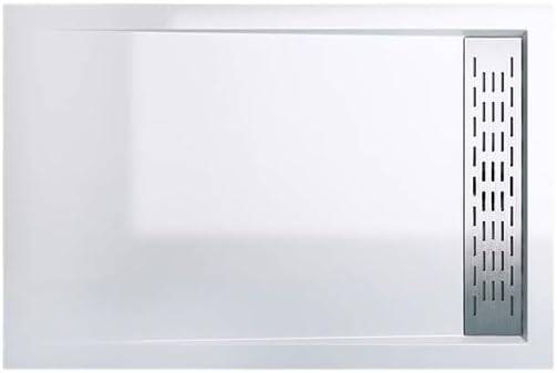 60"×32" Shower Base with Right Drain - Heavy-Duty Solid Surface Construction, 3" Barrier-Free Threshold & Slip-Resistant Textured Floor